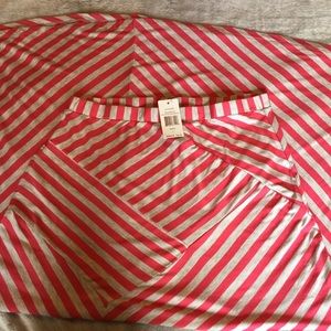 Pink & Gray Stripe Maxi Skirt